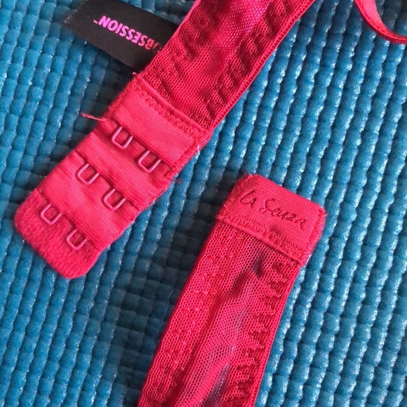 La Senza Obsession Dark Red Scalloped Lace Underwire Bra 34B - Picture 11 of 11